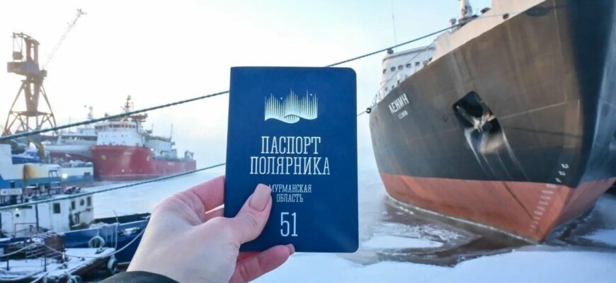 Девушка держит паспорт полярника